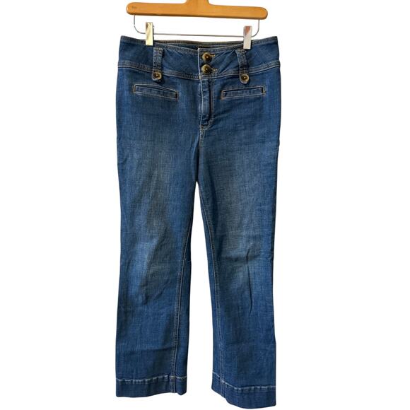 Anthropologie Pilcro & The Letterpress High Rise Cropped Flare Denim Jeans  28 - Picture 2 of 10